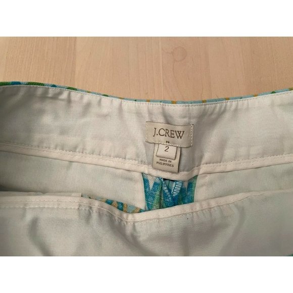 J. Crew Women's Tribe Geometric Retro Cotton Linen Shorts Size 2 - Picture 5 of 5